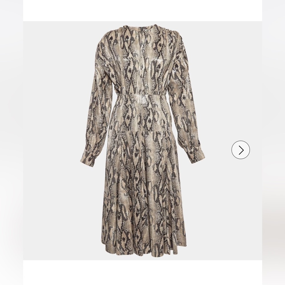 MSGM Brown Python-Print Midi Dress – Size 46 (IT) – NWT